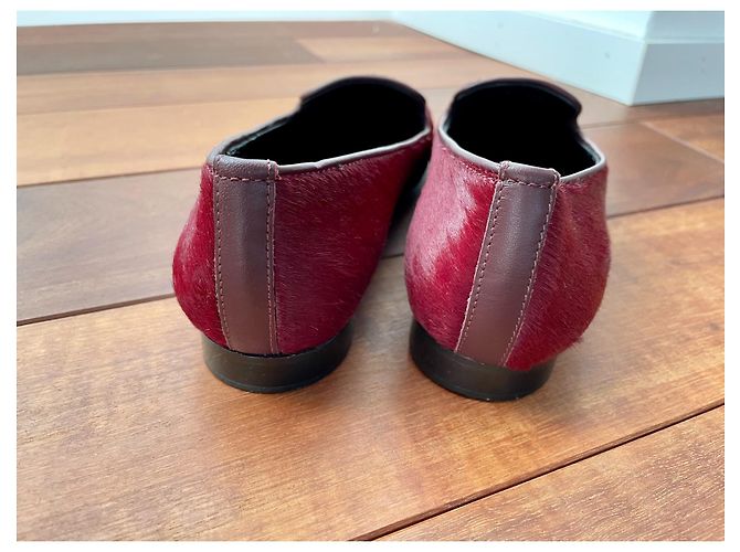 Mocassini Heschung in pelle di vitello rosso bordeaux 39 Bordò - vista 3