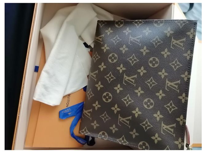 Louis Vuitton Brieftasche 26 Hellbraun Stoff - Ansicht 3