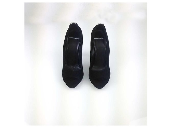 Décolleté a spillo in pelle scamosciata nera bicolore Pierre Hardy e pelle argento 41 Nero - vista 4