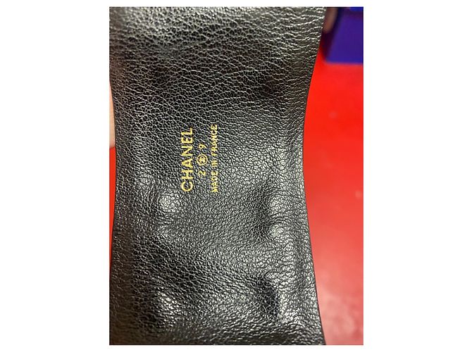 Bracciale manchette Chanel Sublime pelle nera e oro Nero D'oro - vista 4