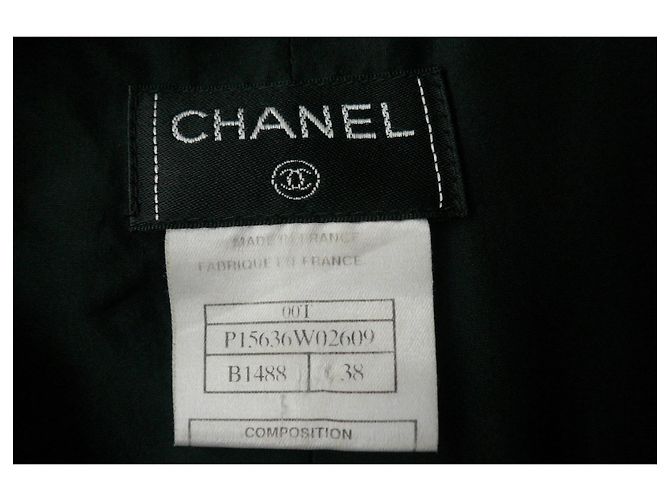CHANEL Schwarzer Wickelrock mit T-Print-Futter38 - Ansicht 5
