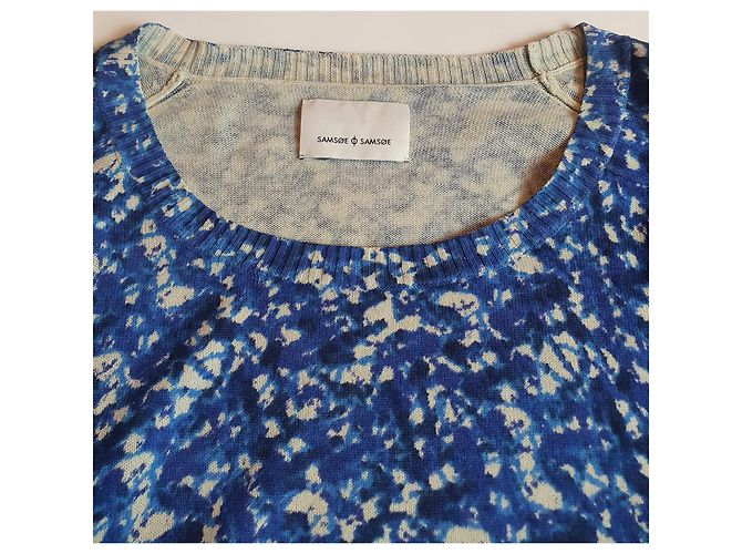 Maglione in cotone blu Samsoe & Samsoe - vista 5