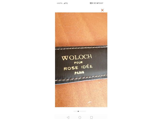 Autre Marque Cinturón Woloch de piel de cocodrilo con hebilla dorada Marrón Oscuro - vista 6