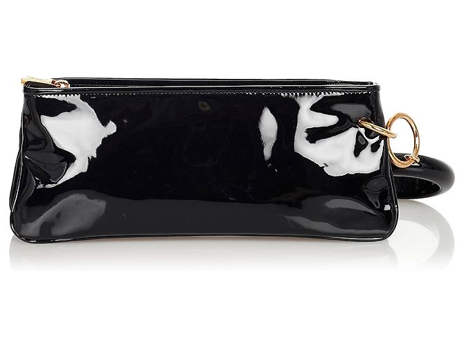Pochette in pelle verniciata nera Chopard - vista 3
