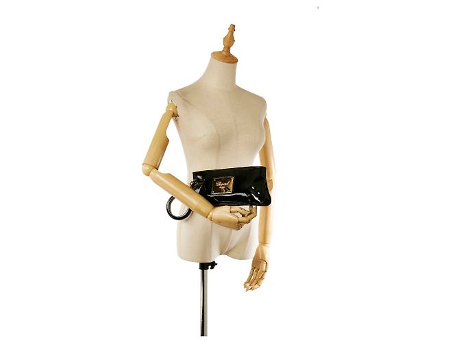 Pochette in pelle verniciata nera Chopard - vista 8
