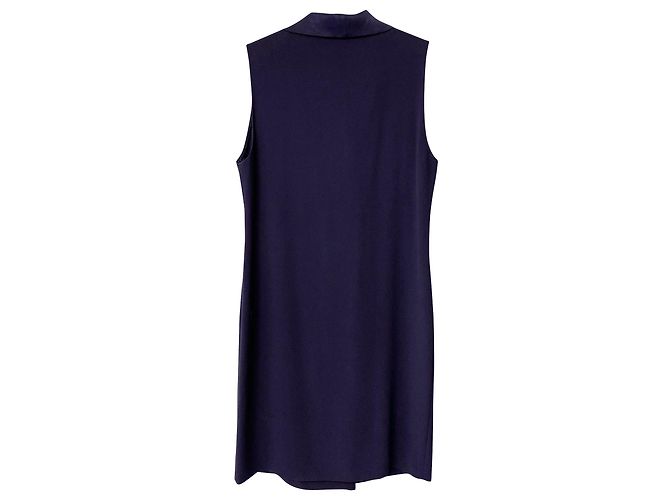 Vestido de crepé con cuello de barco Joseph en acetato púrpura - vista 6