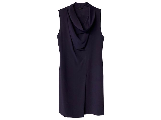 Vestido de crepé con cuello de barco Joseph en acetato púrpura - vista 7