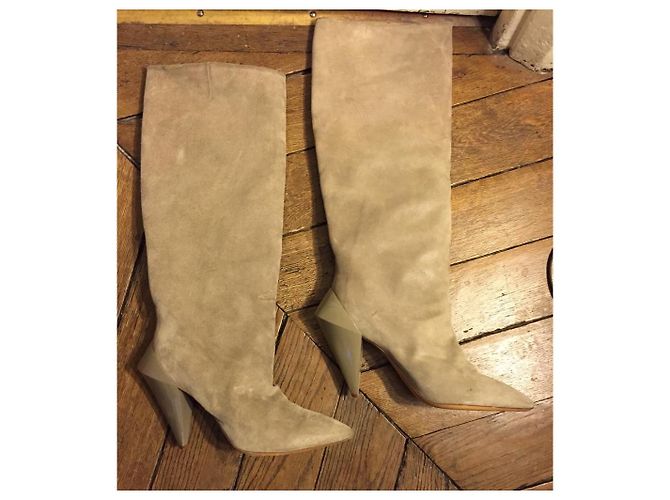 Maison Martin Margiela Botas de ante beige - vista 2