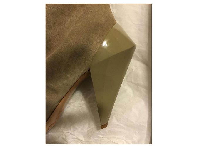 Maison Martin Margiela Botas de ante beige - vista 7