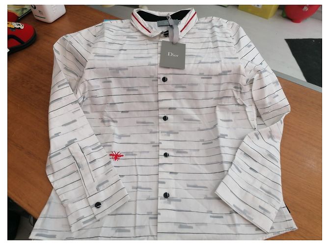 T-shirt Dior en coton blanc et gris - vue 2