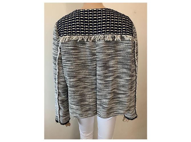 Autre Marque Giacca Chico's Novelty Pieced Nera in Cotone Nero - vista 2
