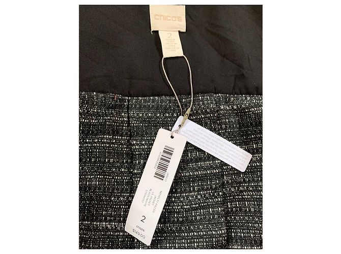 Autre Marque Giacca Chico's Novelty Pieced Nera in Cotone Nero - vista 4