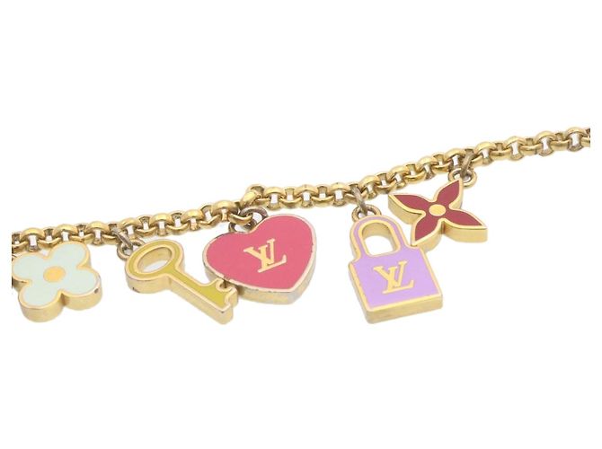 LOUIS VUITTON Porte Cles Chainne Pretty Charm Gold Mehrfarbig M66131 Auth ki1000 Mehrfarben Golden - Ansicht 3