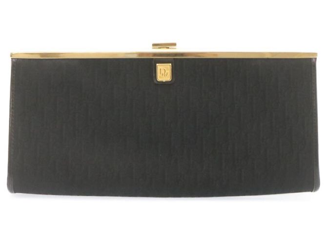 Christian Dior Trotter Canvas Pochette Nero Auth jk195 - vista 2