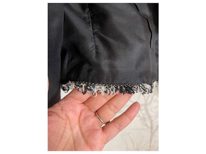 Chanel Jacke Schwarz Sand Aus weiß - Ansicht 16