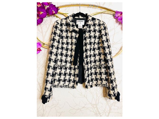 Chanel Jacke Schwarz Sand Aus weiß - Ansicht 18