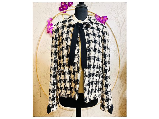 Chanel Jacke Schwarz Sand Aus weiß - Ansicht 4
