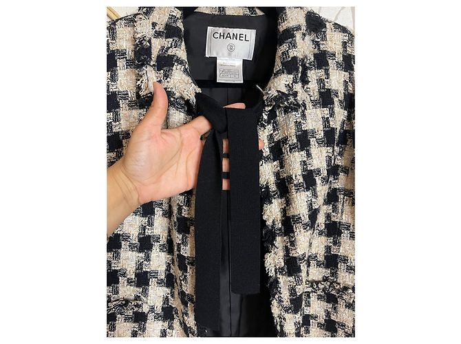 Chanel Jacke Schwarz Sand Aus weiß - Ansicht 5