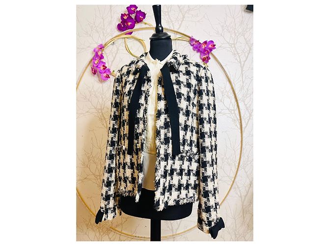 Chanel Jacke Schwarz Sand Aus weiß - Ansicht 9