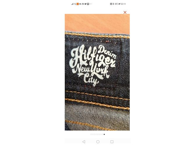 Tommy Hilfiger Vaqueros Rectos de Talle Bajo Azules - vista 3