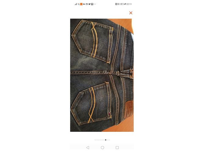 Tommy Hilfiger Vaqueros Rectos de Talle Bajo Azules - vista 5