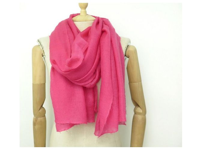 Plume Hermès STOLE HERMES BUFANDA CIRUELA DE CASHMERE Y SEDA FUSHIA BUFANDA ROBADA Fucsia - vista 3