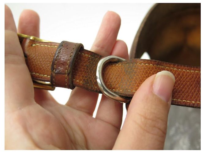 Mangeoire Hermès VINTAGE HERMES EIMER FEEDER EIMER 1950 EPSOM LEDER + NAPOLEON TASCHE SCHAL Braun - Ansicht 12