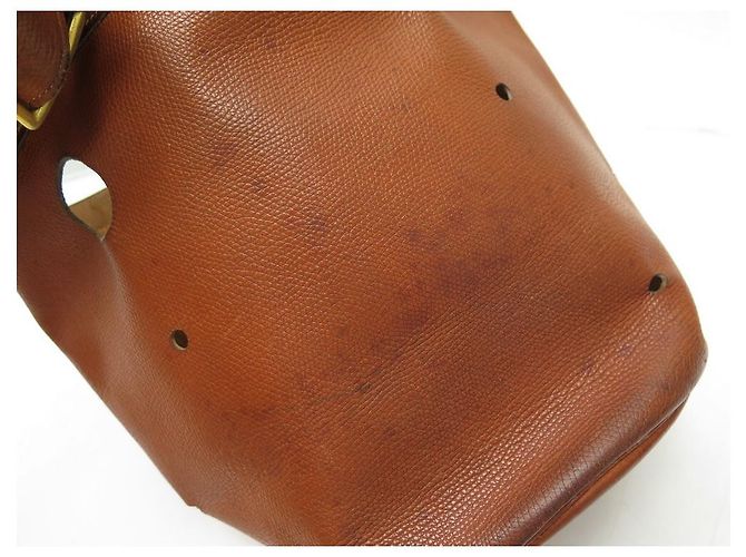 Mangeoire Hermès VINTAGE HERMES EIMER FEEDER EIMER 1950 EPSOM LEDER + NAPOLEON TASCHE SCHAL Braun - Ansicht 17