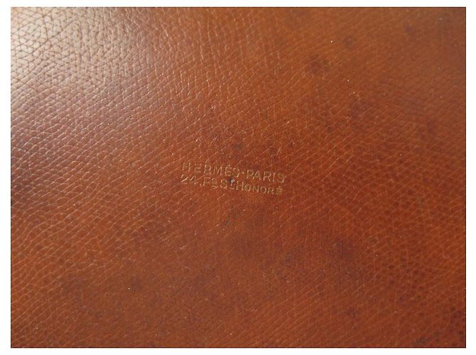Mangeoire Hermès VINTAGE HERMES EIMER FEEDER EIMER 1950 EPSOM LEDER + NAPOLEON TASCHE SCHAL Braun - Ansicht 8