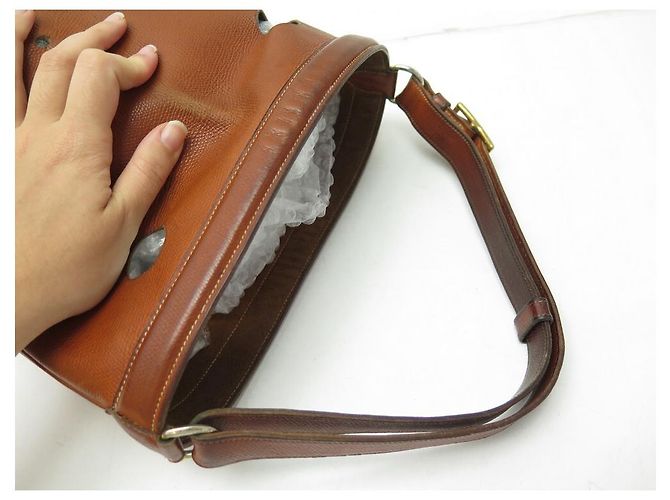 Mangeoire Hermès VINTAGE HERMES EIMER FEEDER EIMER 1950 EPSOM LEDER + NAPOLEON TASCHE SCHAL Braun - Ansicht 9