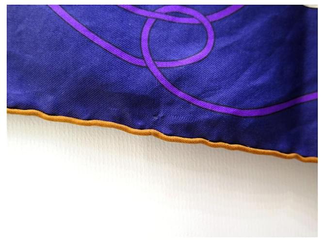 Hermès SCIARPA HERMES FOLKLORE DI HENRI D'ORIGNY SETA BLUE SQUARE 140 Sciarpa seta - vista 8
