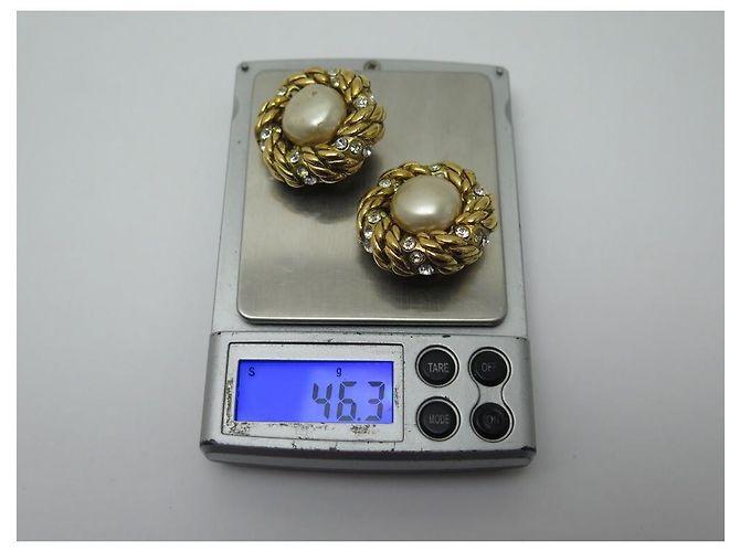 PÉROLAS VINTAGE CHANEL E BRINCOS STRASS 1984 POR CASTELLANE EARRINGS Dourado - vista 6