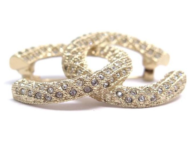 NEUES CHANEL LOGO CC & STRASS AB BROSCHE5207 IN GOLD METALL NEUE GOLDENE BROSCHE - Ansicht 2