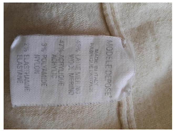 Irene Van Ryb Merinowolle Pullover Creme - Ansicht 2