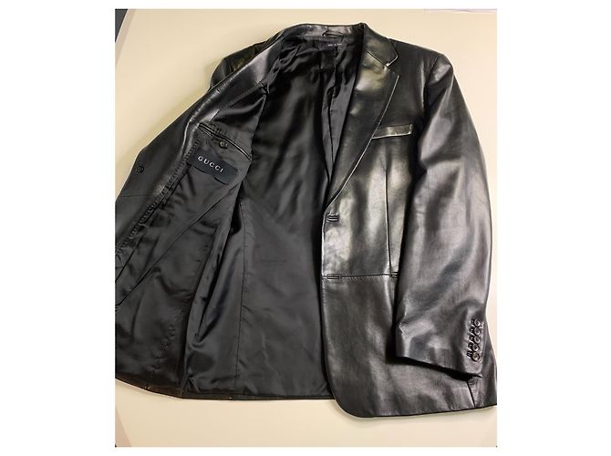 Gucci Lederblazer Jacke Schwarz - Ansicht 3