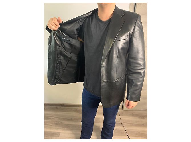 Gucci Lederblazer Jacke Schwarz - Ansicht 6