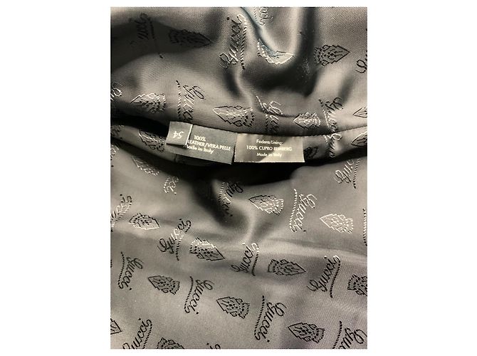 Gucci Giacca in pelle scamosciata marrone - vista 3