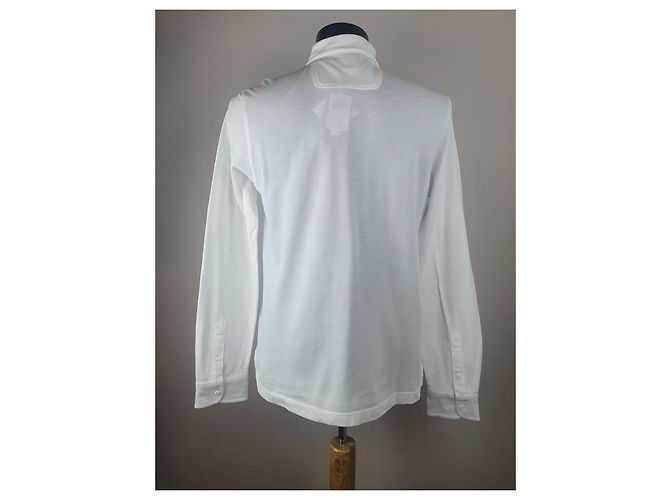 Façonnable Langarm Poloshirt aus Baumwolle Weiß - Ansicht 3