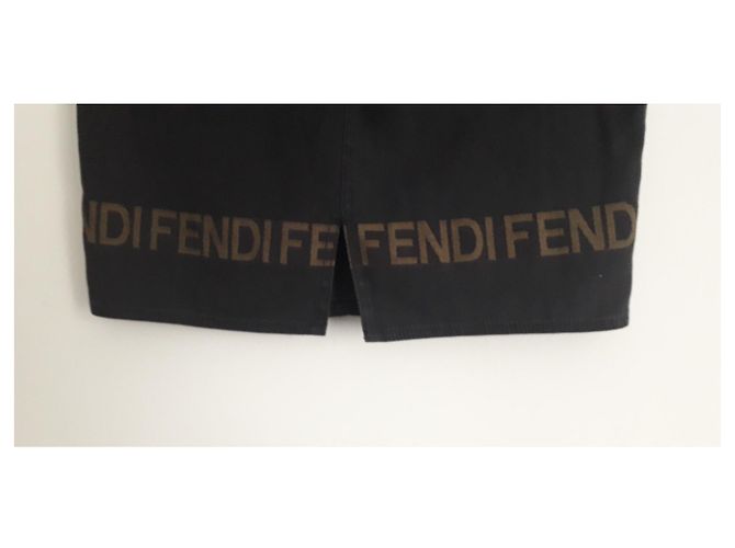Fendi Falda vaquera corta T 44 ESO Negro - vista 5