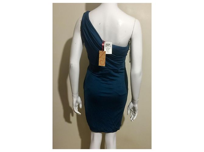Zac Posen Z Spoke Asy silk drape dress NEW Blue Green - view 3