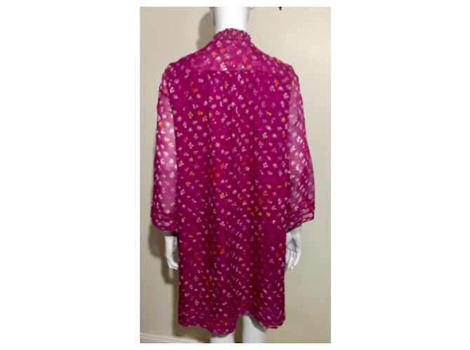 Diane Von Furstenberg Vestido de gasa de seda Layla de DvF Multicolor Fucsia - vista 2