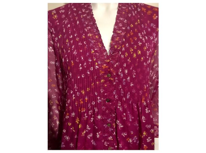 Diane Von Furstenberg Vestido de gasa de seda Layla de DvF Multicolor Fucsia - vista 3