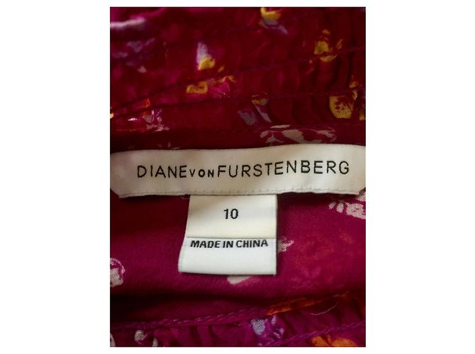 Diane Von Furstenberg Vestido de gasa de seda Layla de DvF Multicolor Fucsia - vista 4