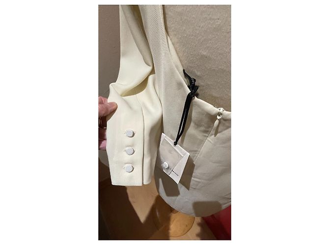 Vestido Tara Jarmon Crema Lana y Viscosa 36 - vista 3
