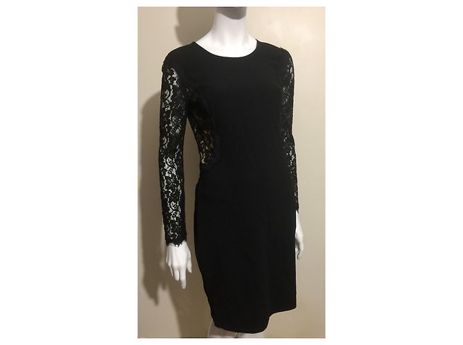 Diane Von Furstenberg India Spitzenkleid schwarz Fleisch - Ansicht 2