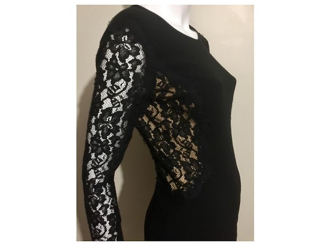 Diane Von Furstenberg India Spitzenkleid schwarz Fleisch - Ansicht 3