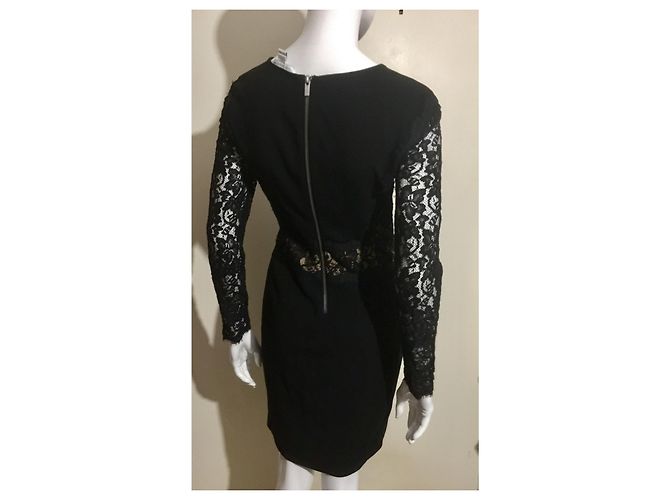 Diane Von Furstenberg India Spitzenkleid schwarz Fleisch - Ansicht 4