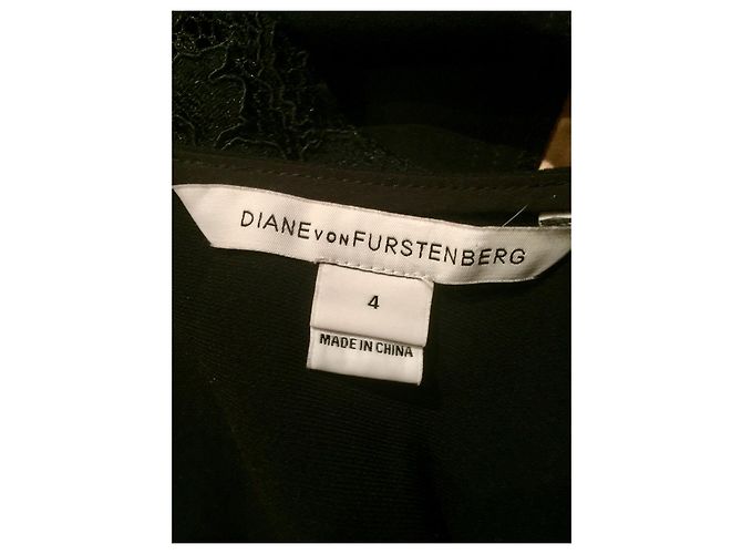 Diane Von Furstenberg India Spitzenkleid schwarz Fleisch - Ansicht 5