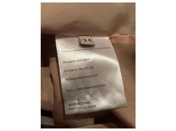 Acne Studios Atlantis Seidenkleid 2 Ton Pink Fleisch Marineblau - Ansicht 3
