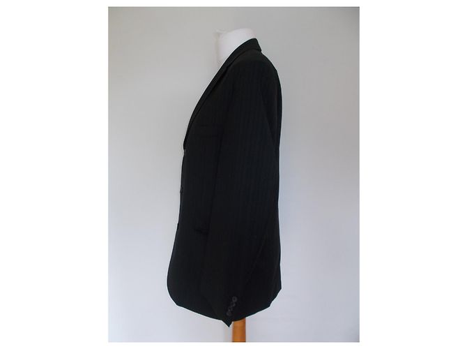 Hugo Boss Navy Blue Pinstripe Wool Blazer - view 3